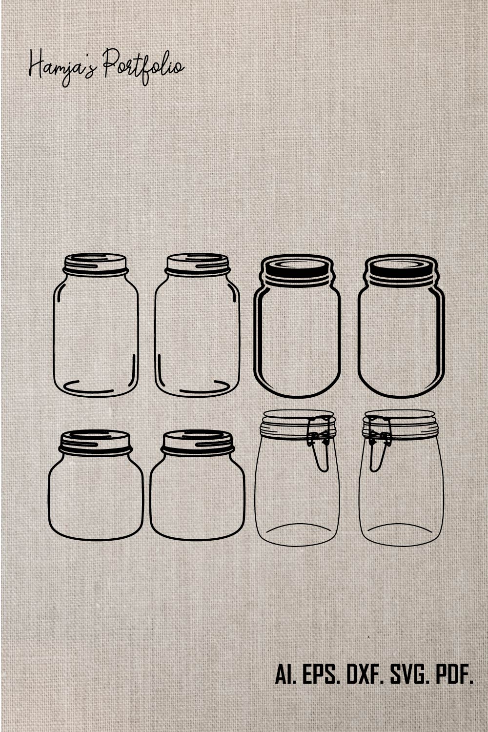 Mason Jar Svg, Glass Jar Svg, Jar Svg, Kitchen Svg, Mason Jar Cricut, Jar Clipart,Ball Jar Svg,Kitchen Conversions Svg,Svg Files for Cricut pinterest preview image.