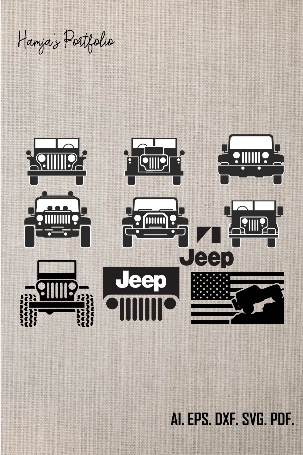 Jeep Car Vector SVG Set  pinterest preview image.