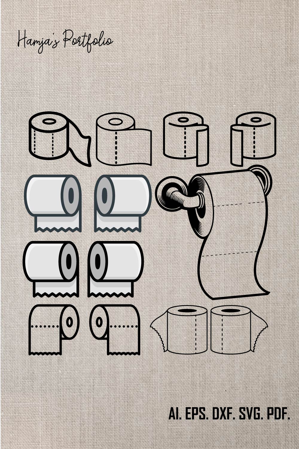 Toilet Paper Svg, SVG Files for Cricut, Bathroom Clipart, Toilet Svg, Toilet Paper Cut File, Bathroom, Toilet Paper Clipart, Toilet Design pinterest preview image.