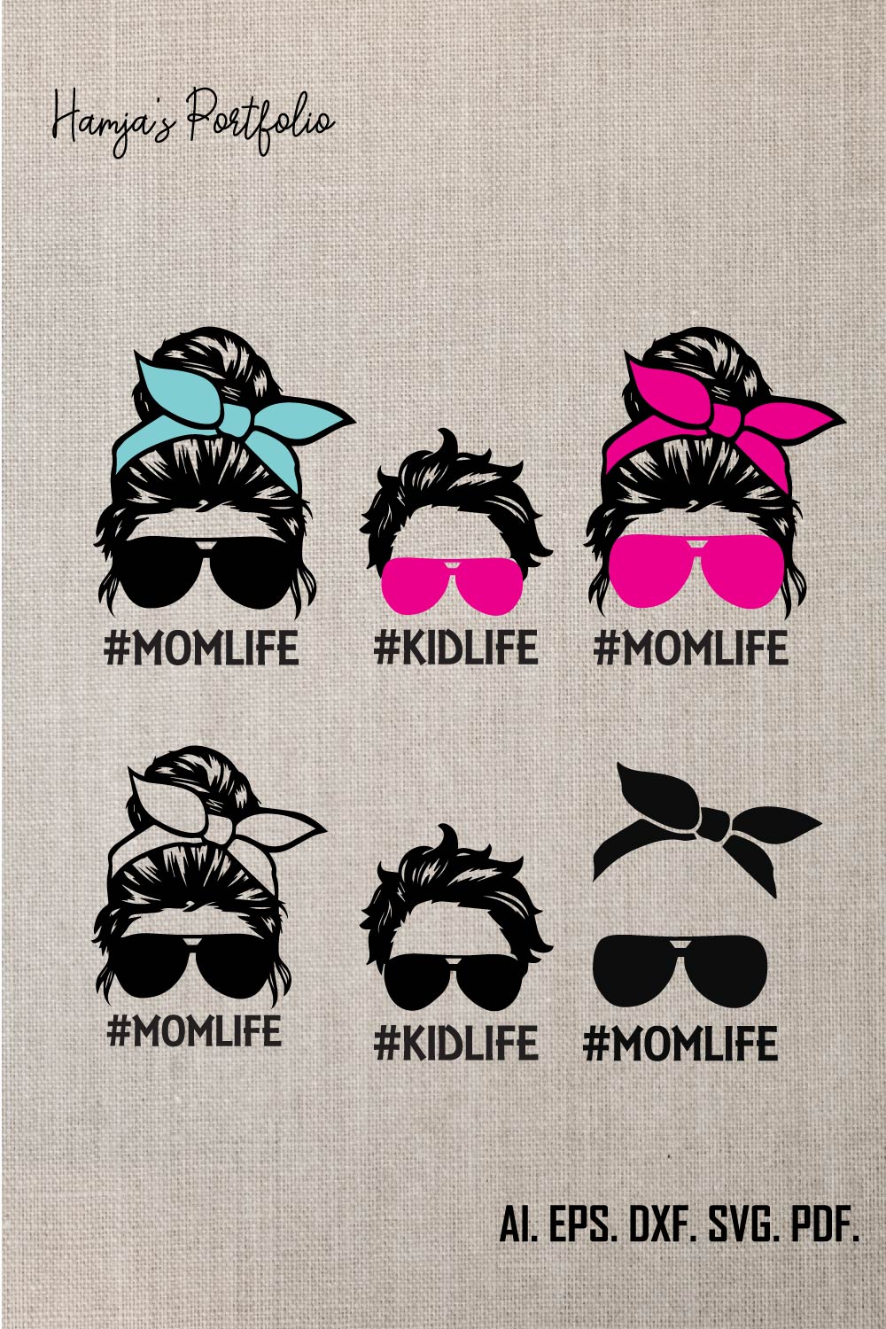 Messy bun svg Bundle , momlife svg ,Mom Life svg, mom skull svg, black woman svg,afro woman svg, messy bun png,USA mom svg,bun hair svg pinterest preview image.