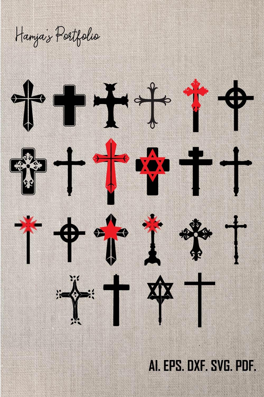 Cross Svg, Cross Svg Bundle, Cross Png, Grunge Cross Svg, Jesus Cross Svg, Cross Cricut, Distressed Cross Svg, Digital Download pinterest preview image.