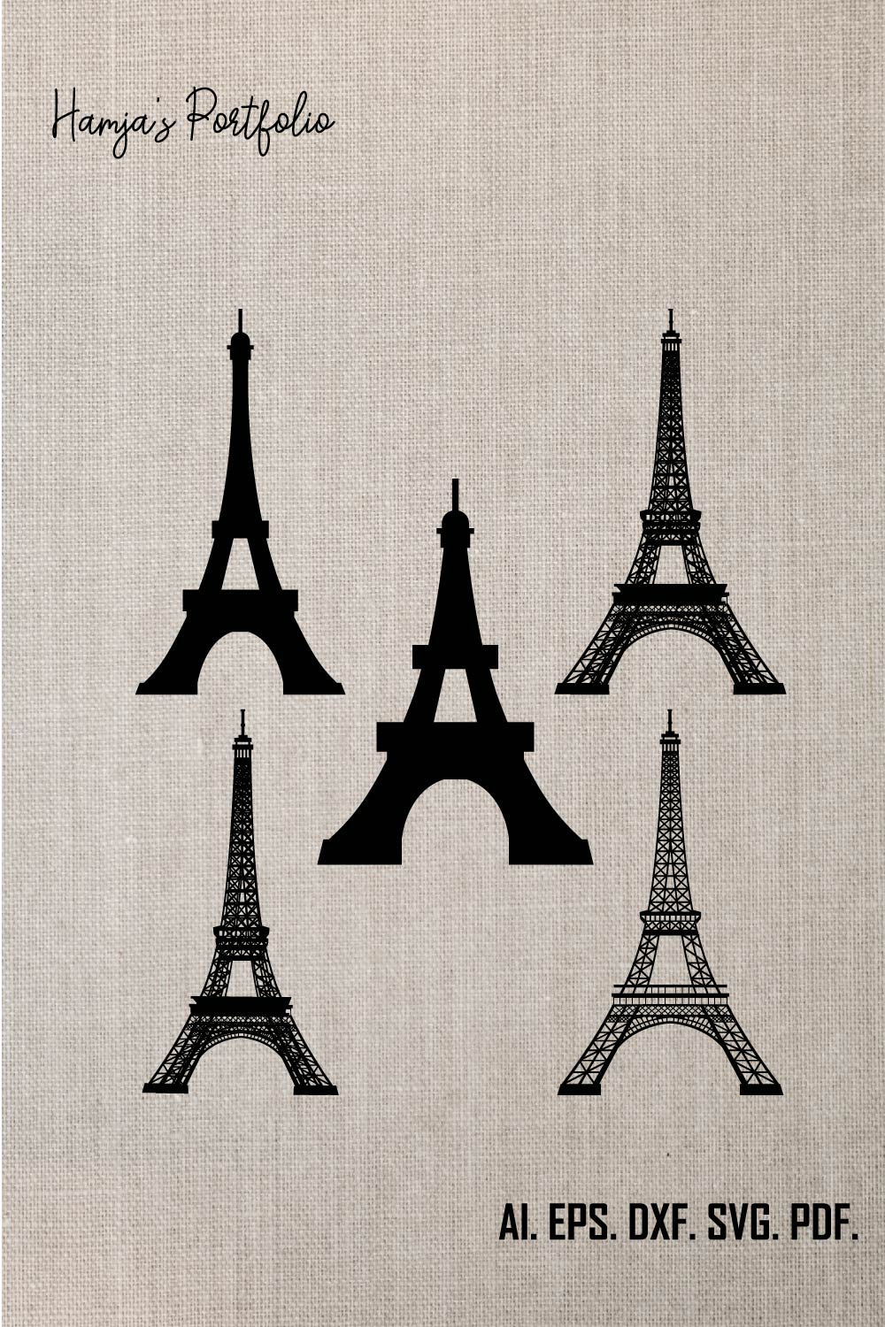 Eiffel Tower SVG, Paris SVG, Landmark SVG, Travel Svg, Eiffel Tower Clipart, Stencil, Cut File, Eiffel Tower Cricut, Silhouette, Vector, Png pinterest preview image.