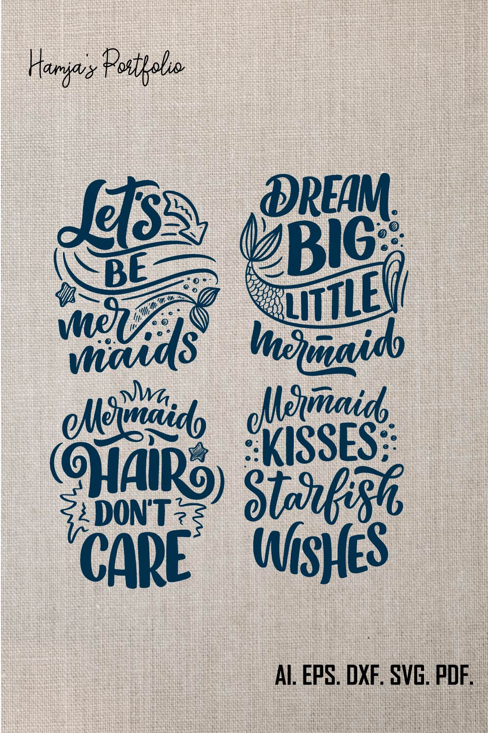 Mermaid SVG Bundle, Magical SVG Bundle, Mermaid SVG, Mermaid Quotes Svg, Ocean Svg, Mermaid Tail Svg, Clam Shell Svg, Cut File Cricut pinterest preview image.