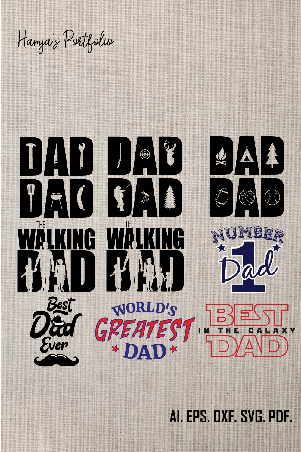 Father's Day SVG, Bundle, Dad SVG, Daddy, Best Dad, Whiskey Label, Happy Fathers Day, Sublimation, Cut File Cricut, Silhouette pinterest preview image.