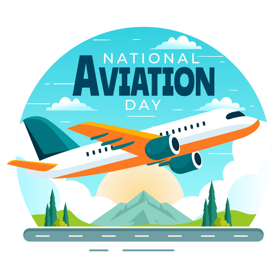 13 National Aviation Day Illustration cover image.