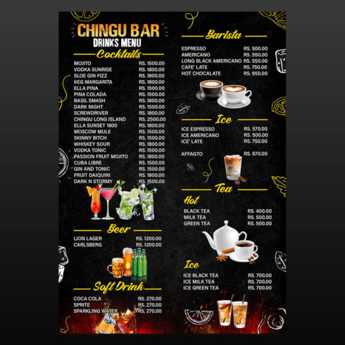 Premium Cocktail Menu Template cover image.