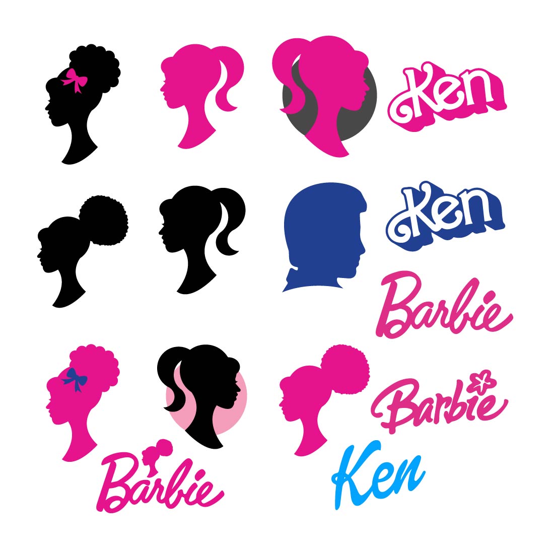 Barbie Logo Vector Svg Bundle, Barbie Pink Logo ,Barbie Silhouette Bundle , Barbie Princess Svg, Princess Svg, Barbie Girl Svg, Barbie Svg Bundle preview image.