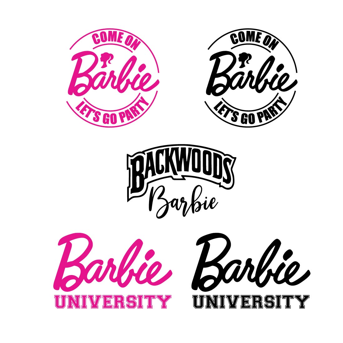 Barbie Logo Vector Svg Bundle, Barbie Pink Logo ,Barbie Silhouette Bundle , Barbie Princess Svg, Princess Svg, Barbie Girl Svg, Barbie Svg Bundle preview image.