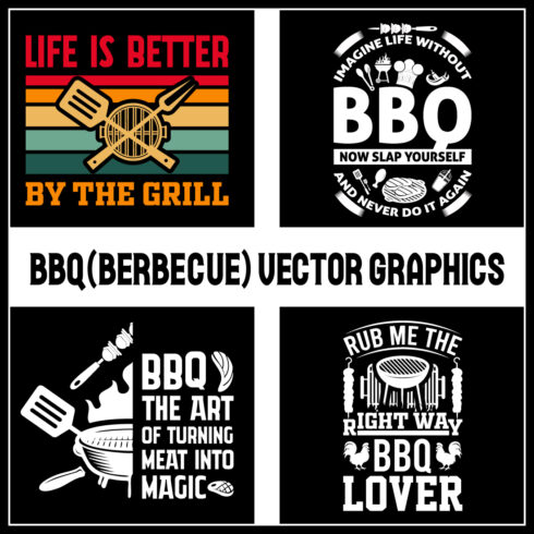 BBQ T-Shirt Design bundle- Barbecue t shirt design bundle- Barbecue Vector Graphics- Barbecue Grill Typography- BBQ SVG Bundle & Quotes cover image.