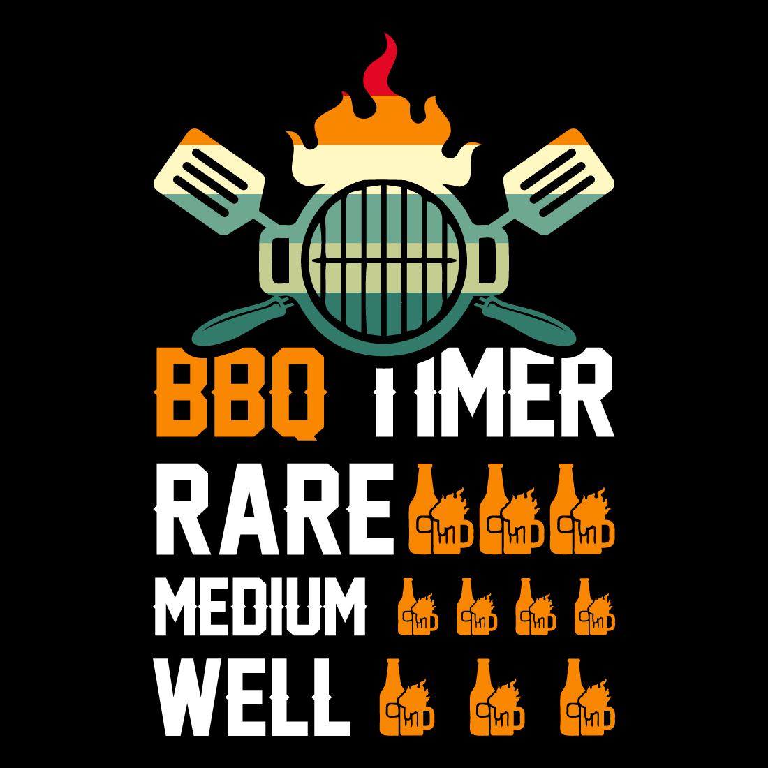 BBQ T-Shirt Design Bundle- Barbecue T-shirt design bundle- Barbecue Vector Graphics- Barbecue Grill Typography- BBQ SVG Bundle & Quotes preview image.