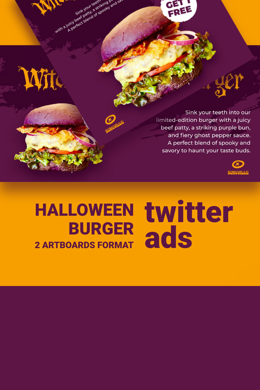 Halloween Burger pinterest preview image.