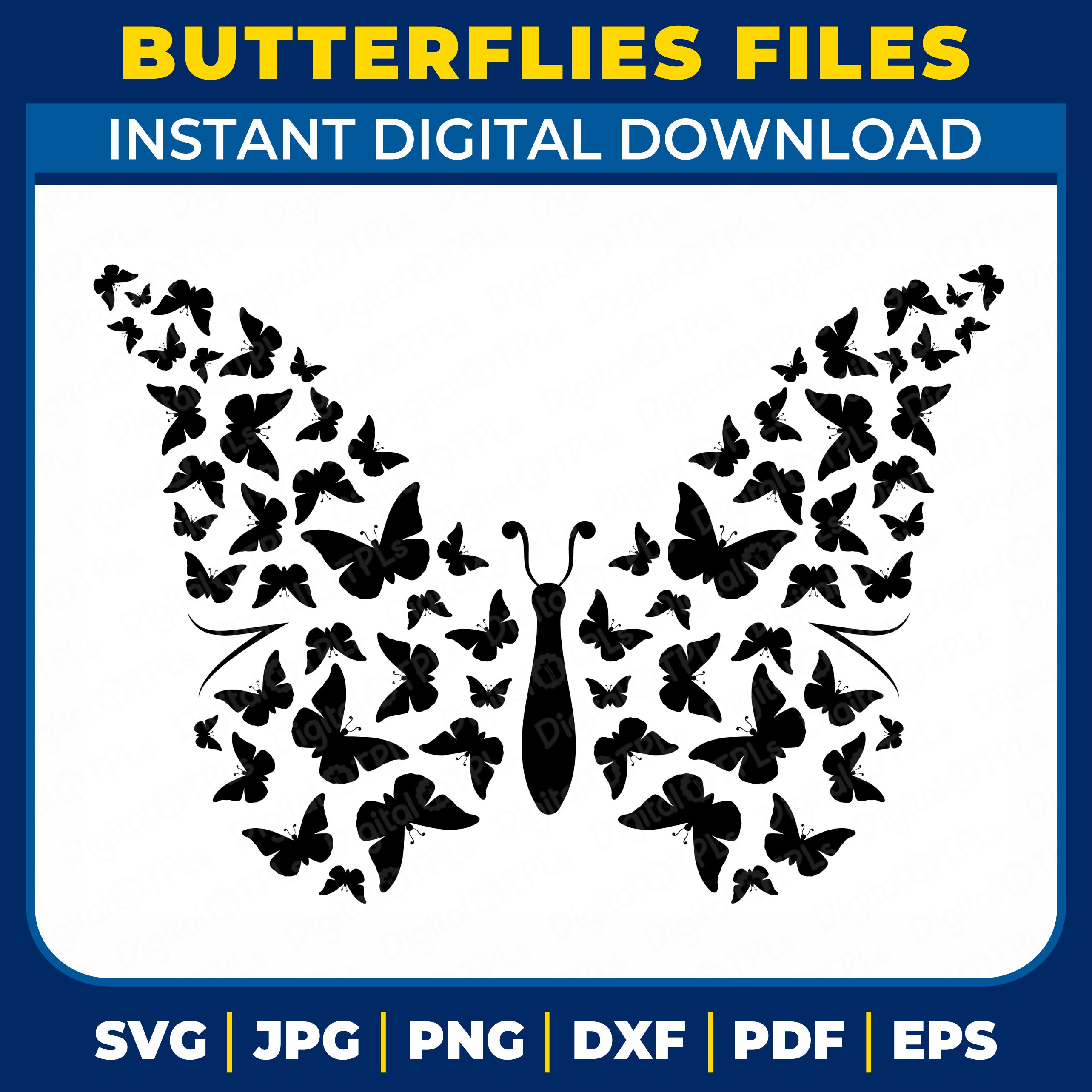 Many Butterflies SVG Files cover image.