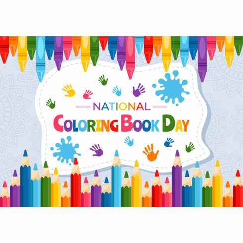 10 National Coloring Book Day Illustration cover image.