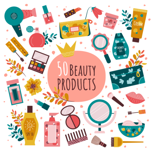 Set of 50 Beauty Products & Makeup cover image.