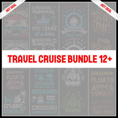Cruise T-Shirt Design Best Bundle- Cruise T-shirt Design- Travel cruise vector, illustration, silhouette, or graphics cover image.