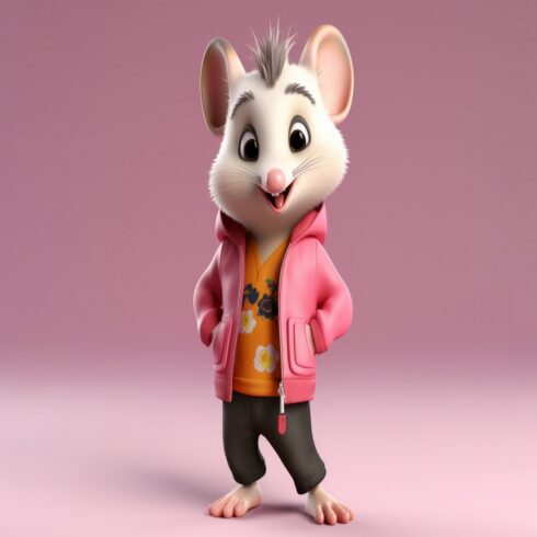 cute possum with cute outfit studio cover image.