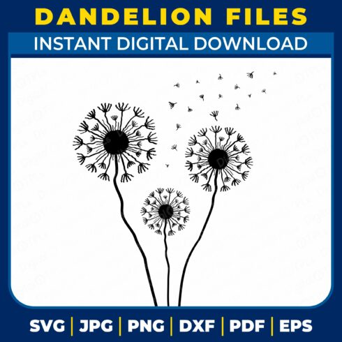 Blowing Dandelion SVG Files cover image.