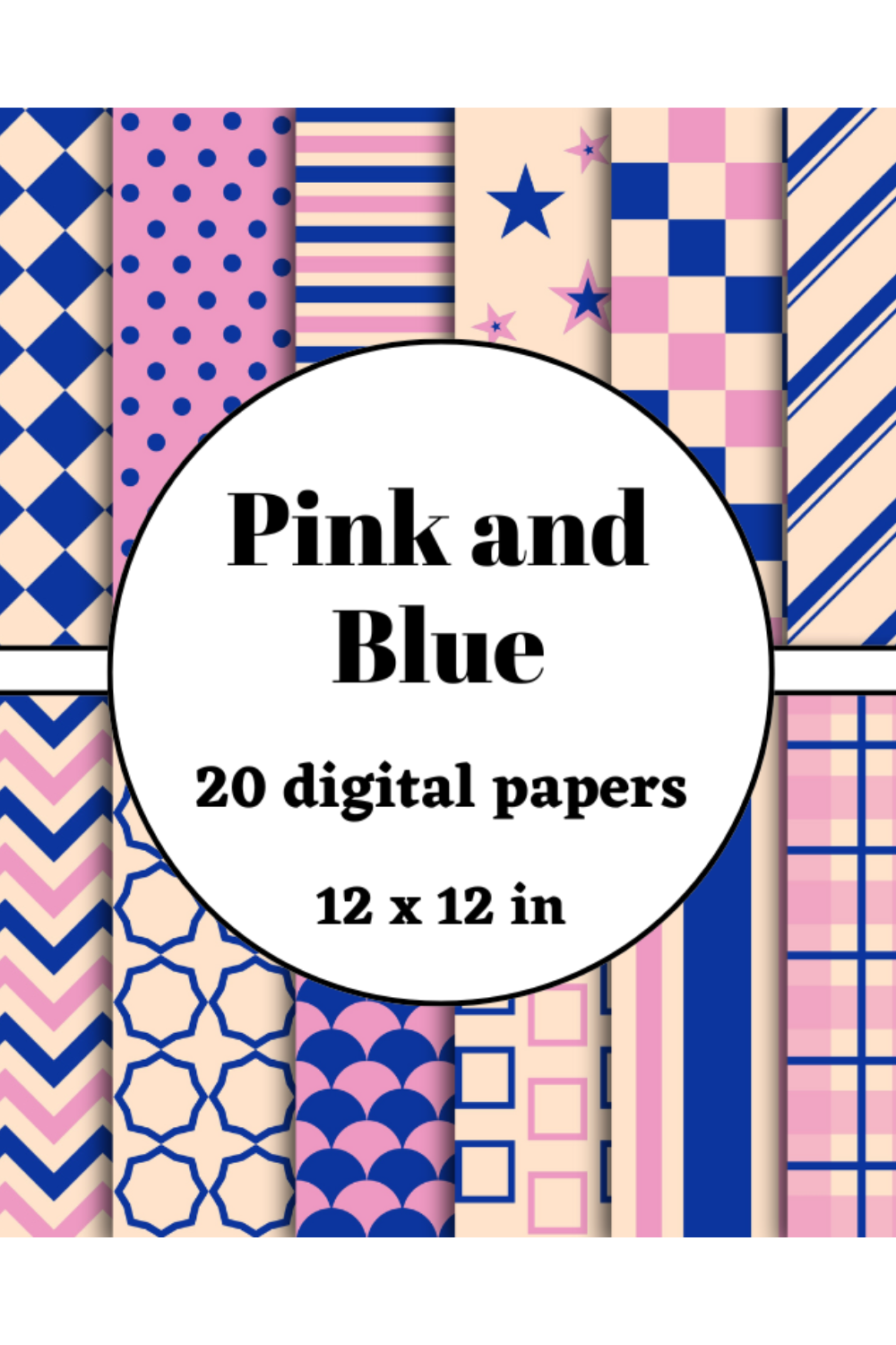 pink and blue digital papers pinterest preview image.