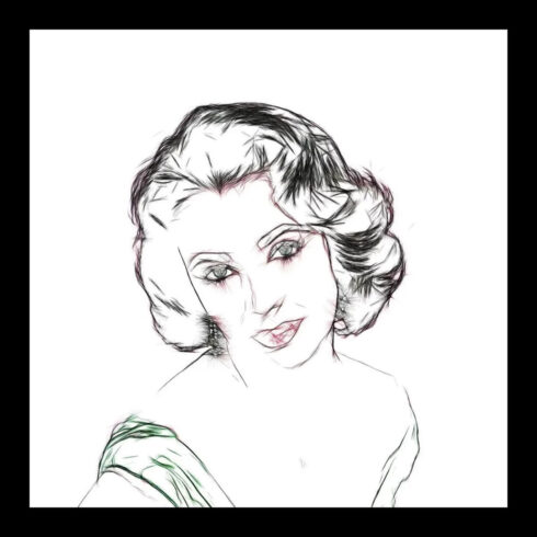 Elizabeth Taylor Line Drawing Poster Print Home Decor Printable Digital ...