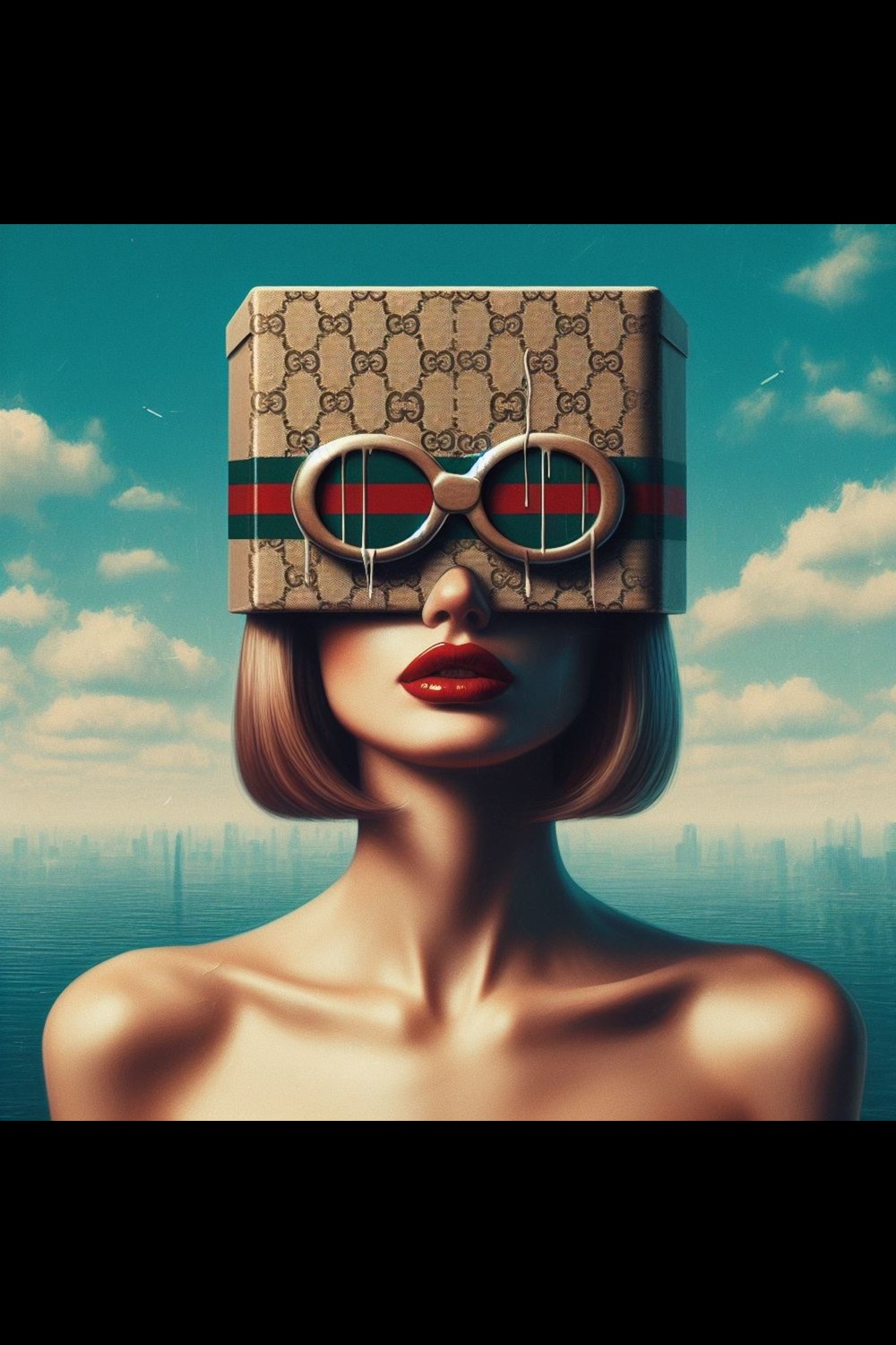 Fashion Surreal Photo Manipulation Art Poster Print Printable Digital Download pinterest preview image.