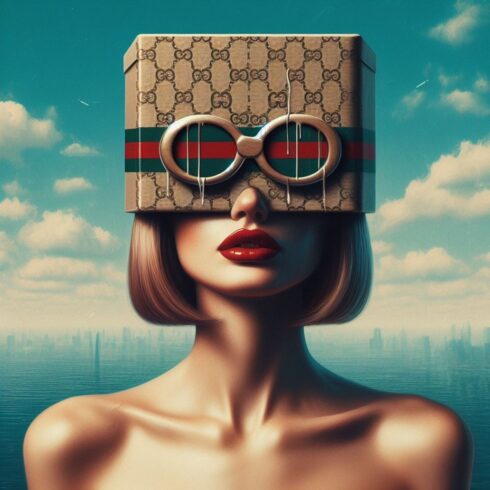 Fashion Surreal Photo Manipulation Art Poster Print Printable Digital Download cover image.