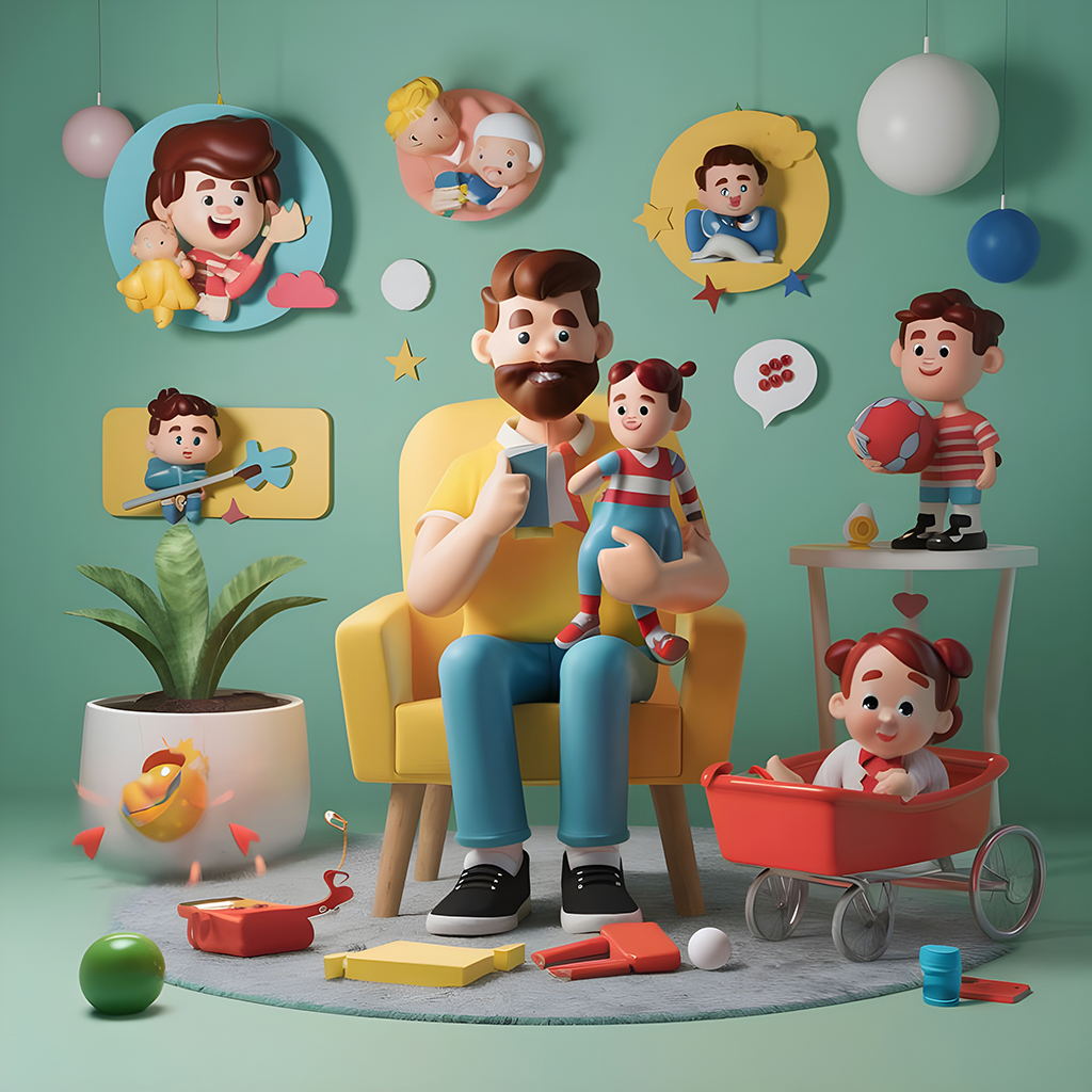 fathers day themed featuring various 3d cartoon 12 205