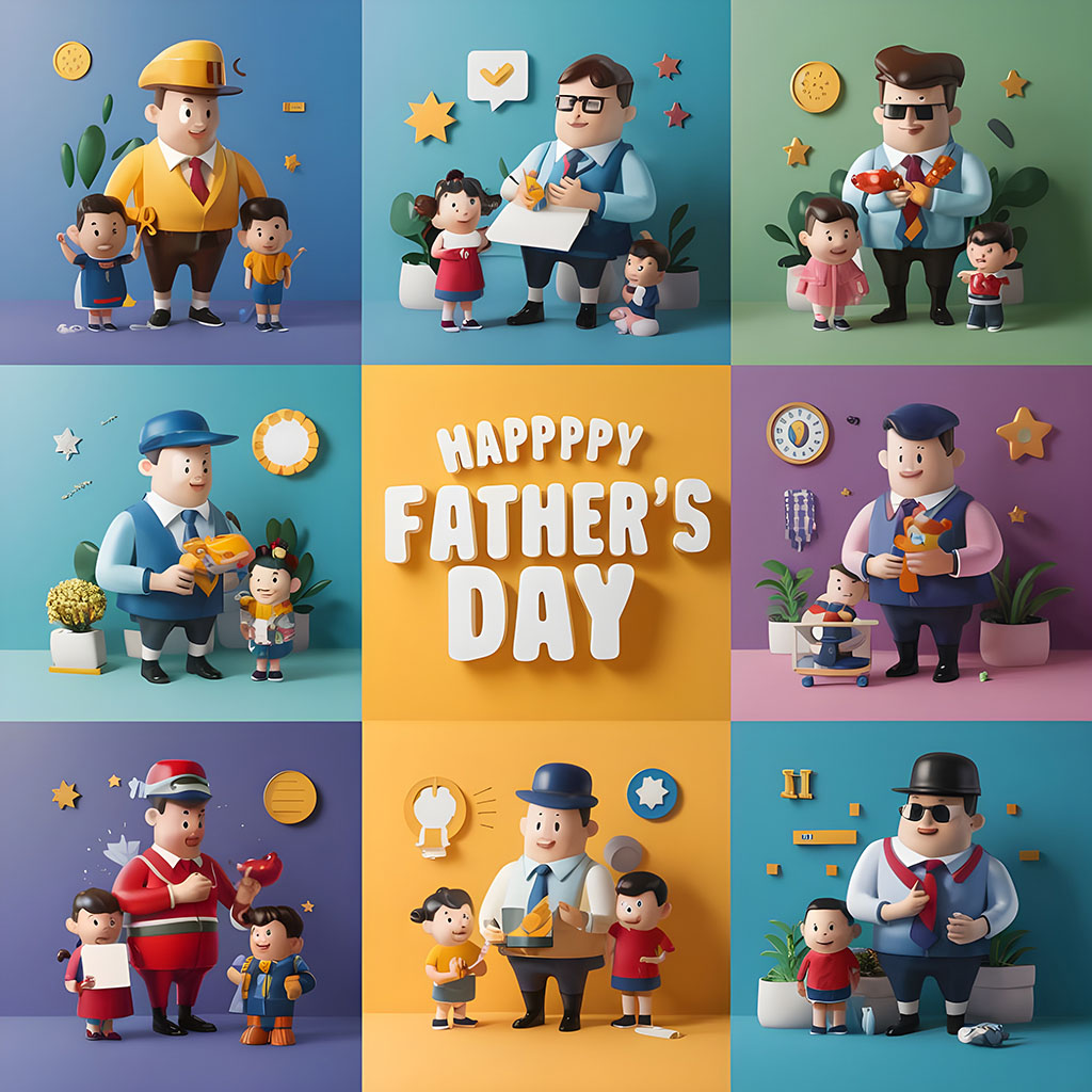 fathers day themed featuring various 3d cartoon 2 73