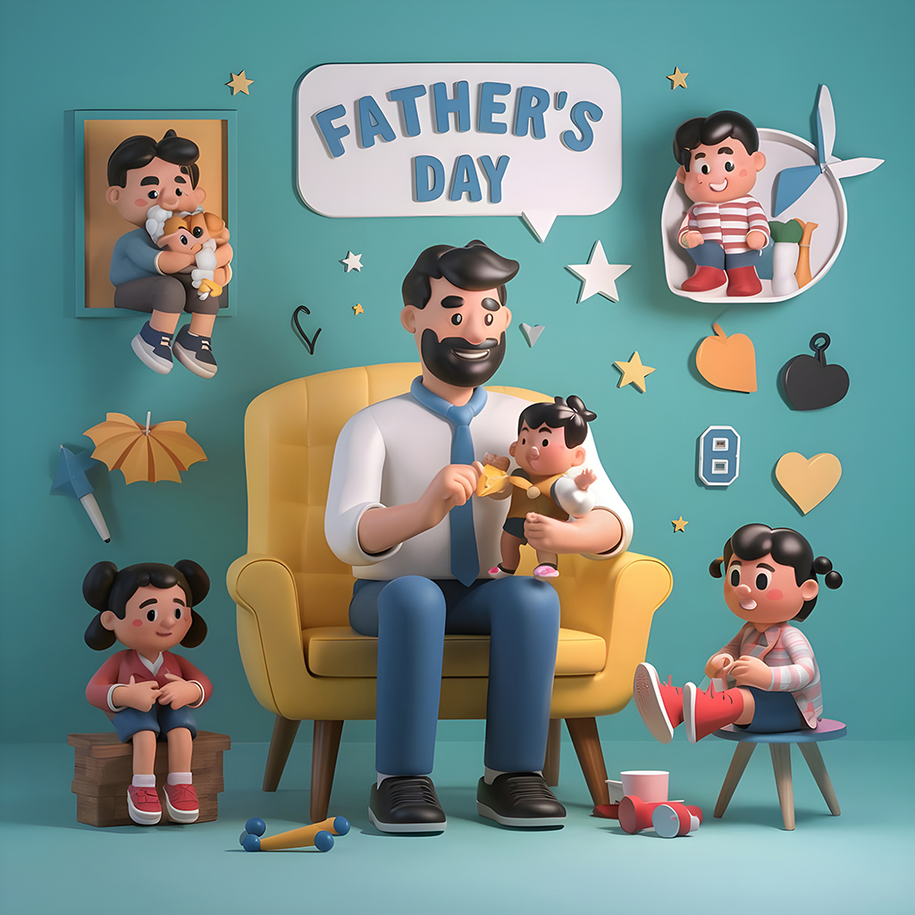 fathers day themed featuring various 3d cartoon 5 253