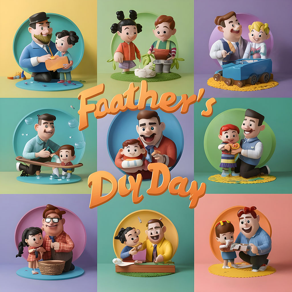 fathers day themed featuring various 3d cartoon 6 50