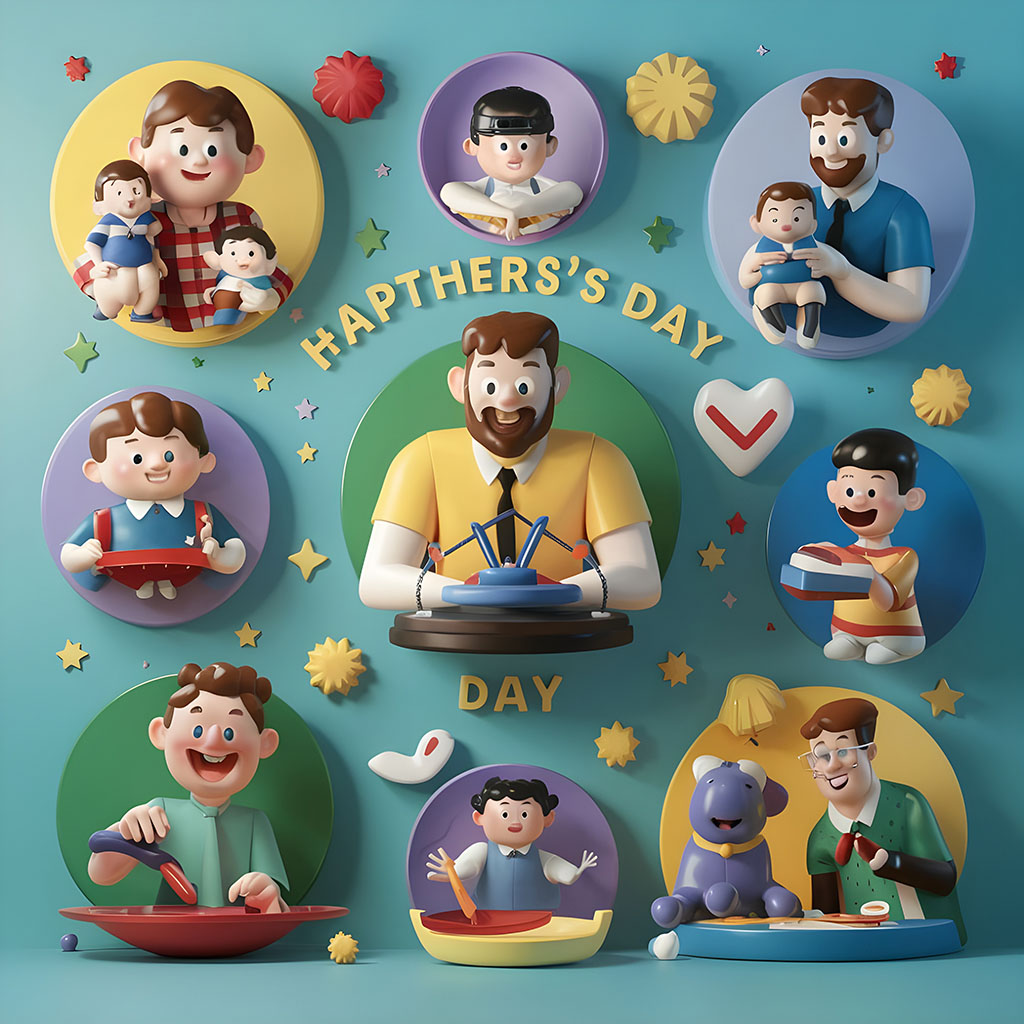 fathers day themed featuring various 3d cartoon 7 114