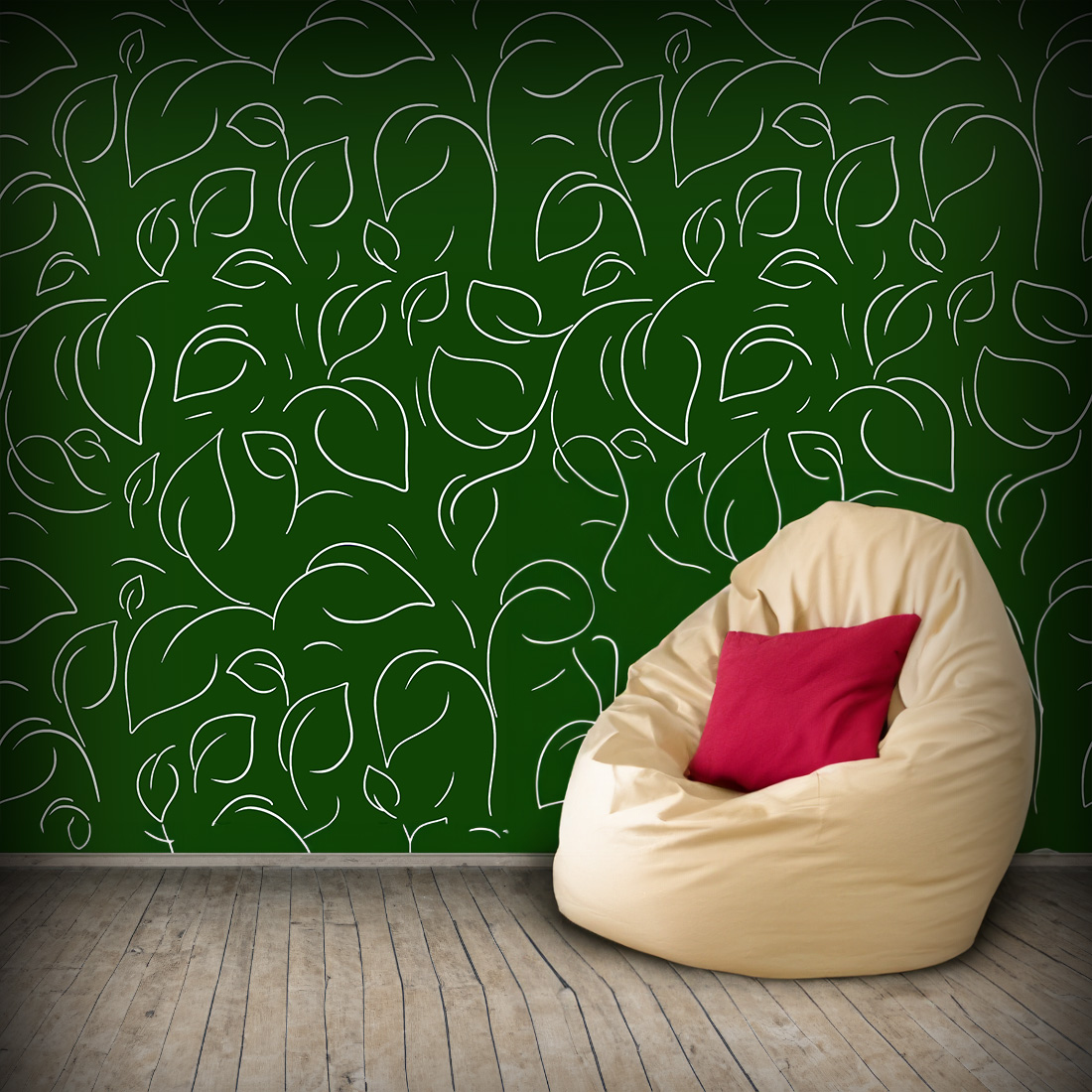Seamless pattern Leaf design wallpaper preview image.