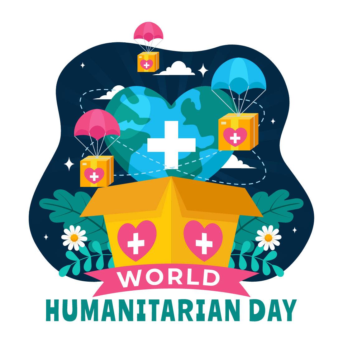 14 World Humanitarian Day Illustration preview image.