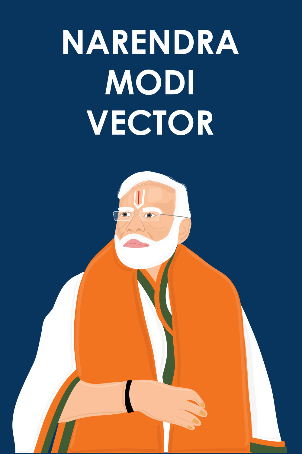 Prime Minister of India Shri Narendra Modi Vector pinterest preview image.