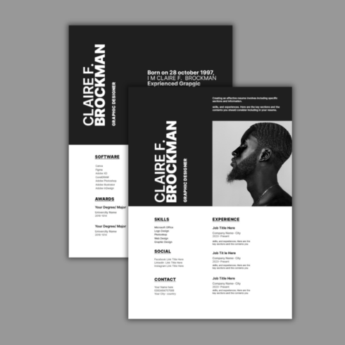 Creative CV and resume template - MasterBundles