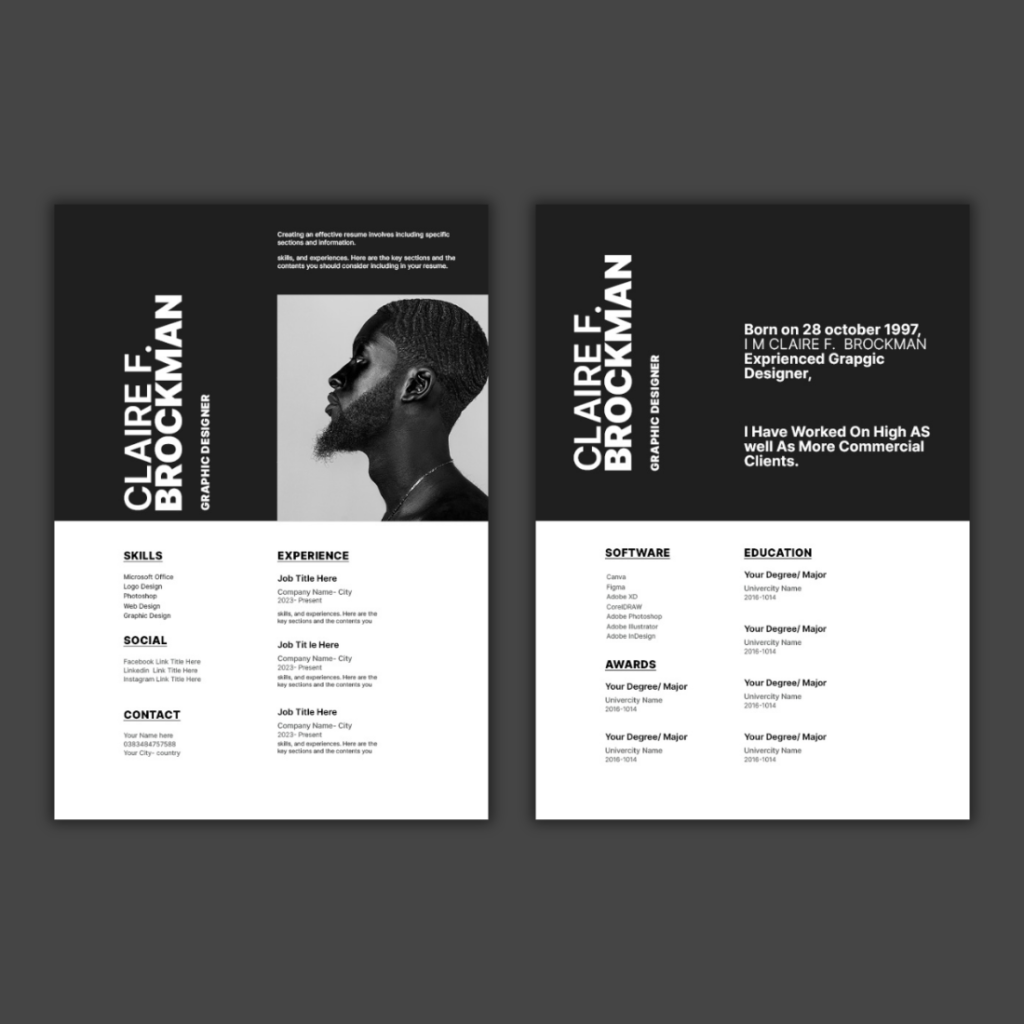 Creative CV and resume template - MasterBundles