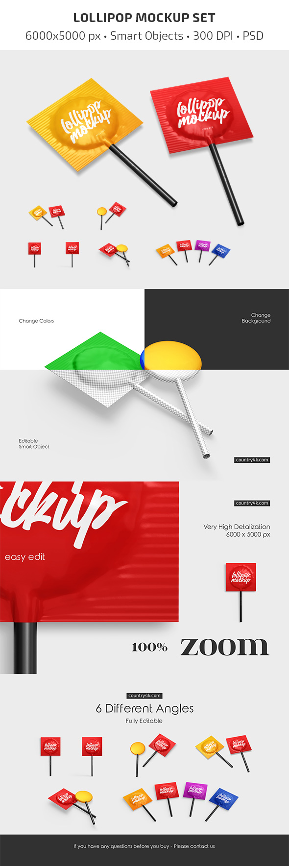 Lollipop Mockup Set pinterest preview image.