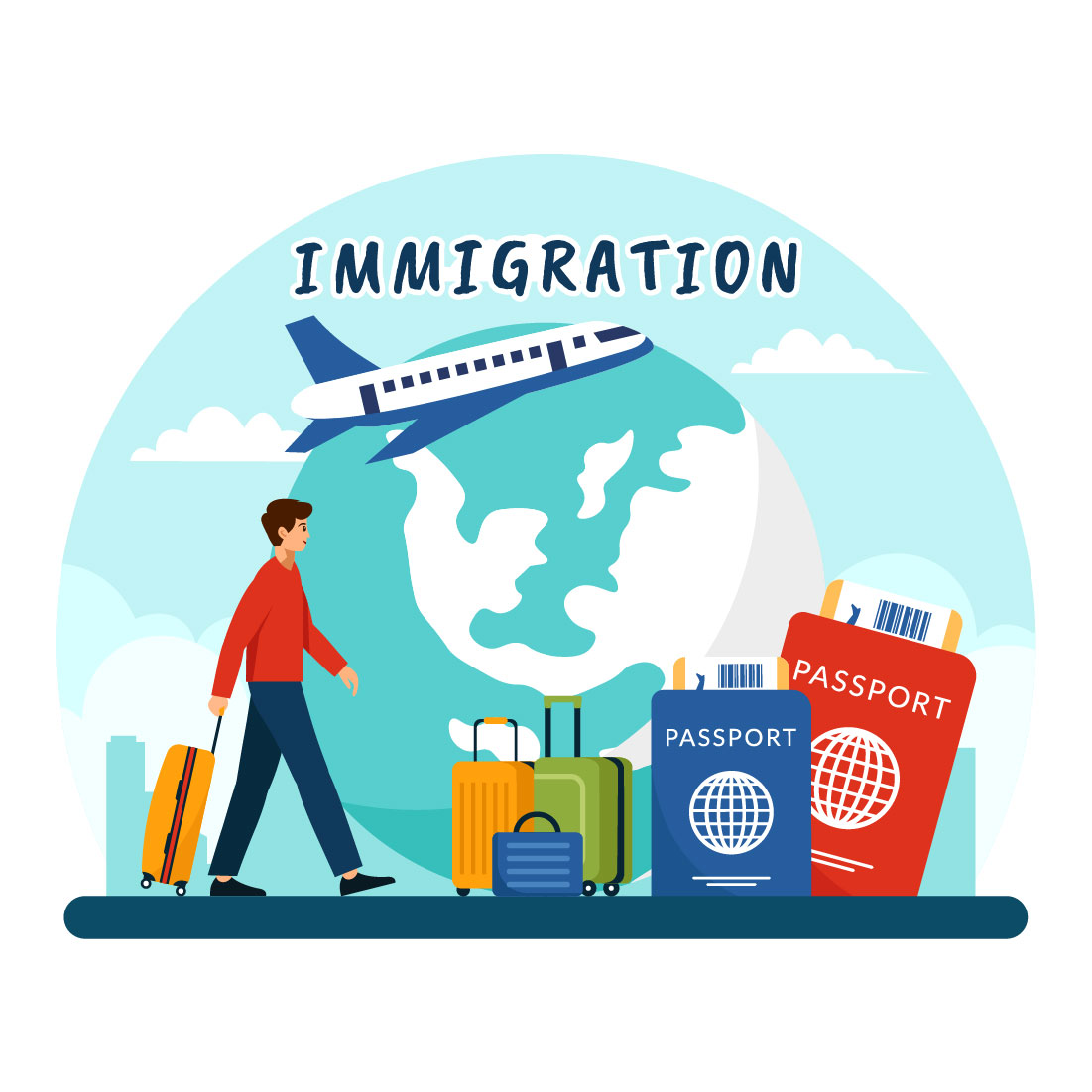 9 Immigration Vector Illustration preview image.