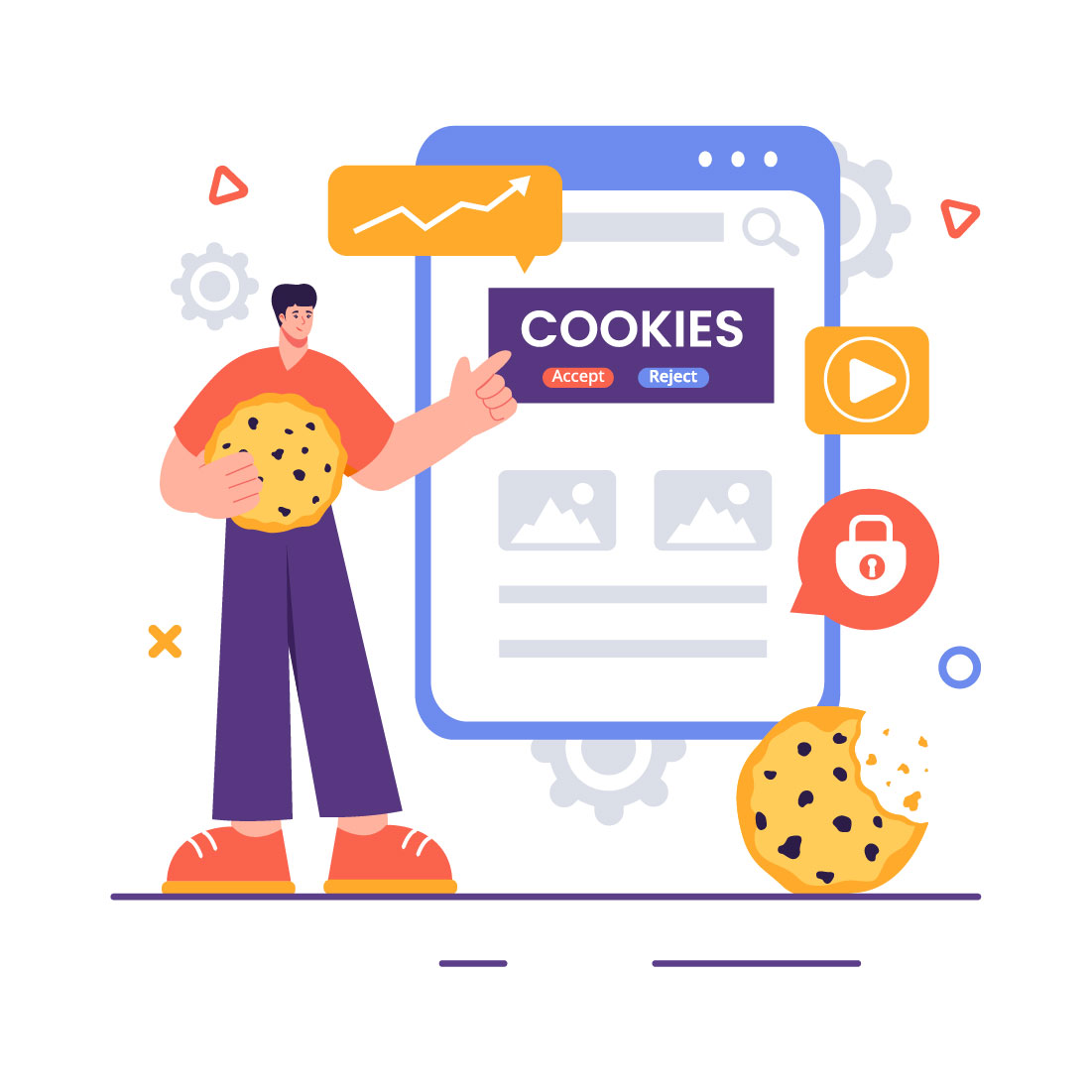 9 Internet Cookies Technology Illustration preview image.
