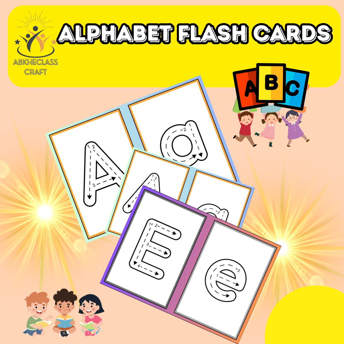 Explore the ABCs with vibrant flash cards! Recognize letters , learn words , and enjoy a fun journey! preview image.