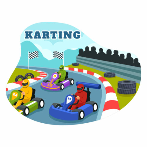 9 Karting Sport Illustration cover image.