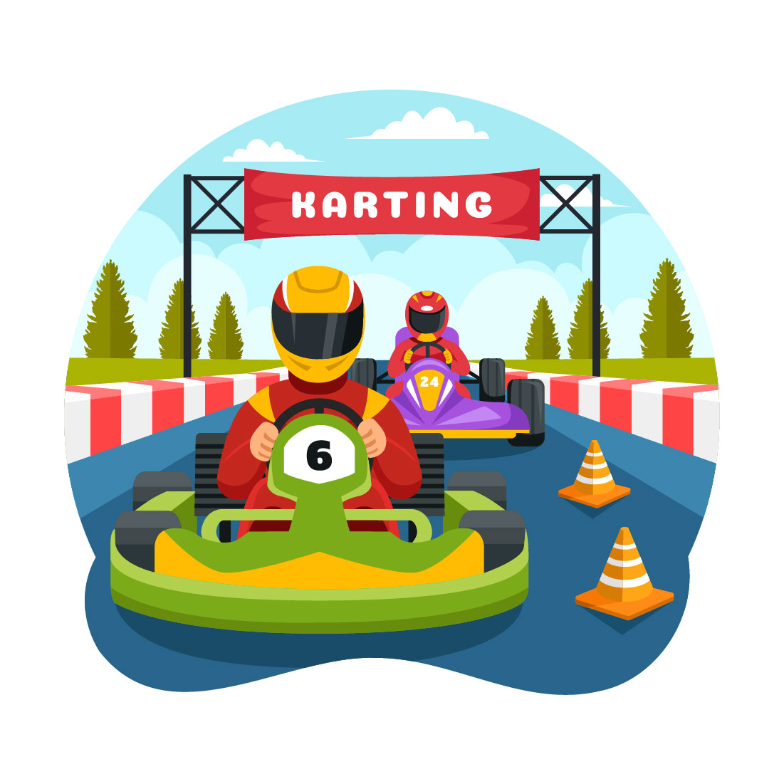 9 Karting Sport Illustration preview image.