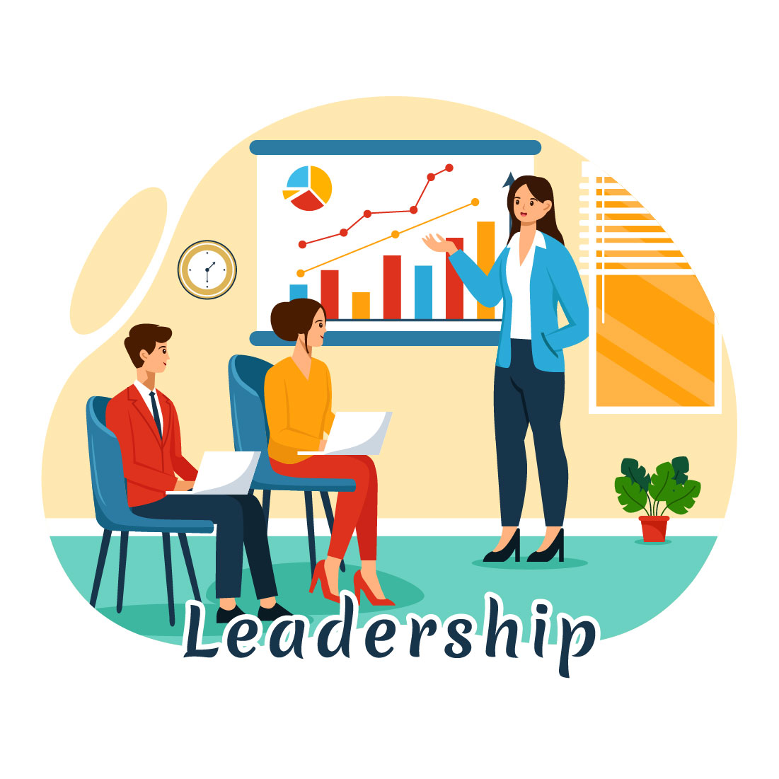 9 Business Leadership Illustration preview image.