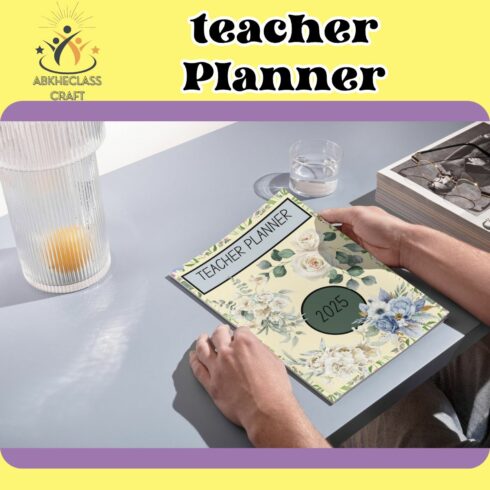 Print / Digital teacher Planner Undated School Planner,Teacher Binder, cover image.