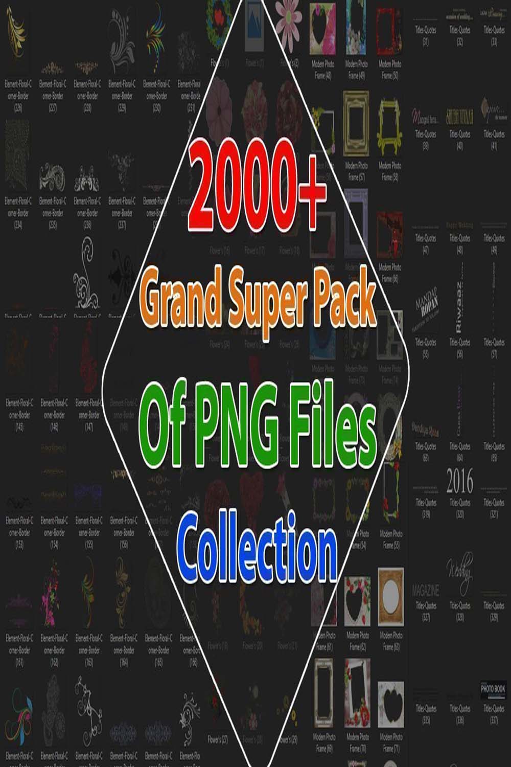 2000+ Grand Super Pack Of PNG Files Collection pinterest preview image.