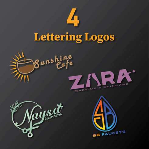 4 lettering style logos for only 15$ cover image.