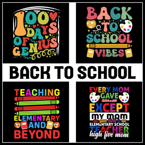 Back To School T-Shirt Design- Back To School- 100 days of school t shirt- First Day of school T-shirt Design- Hundred days of school shirts cover image.