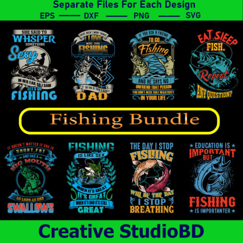 Fishing SVG Bundle Cut File, Fisherman Svg, fish hook Svg, Catching Fish Svg, Fishing Saying Svg, Cricut Cut Files, Fishing t-shirt, Fishing Quotes, Typography Design, cover image.