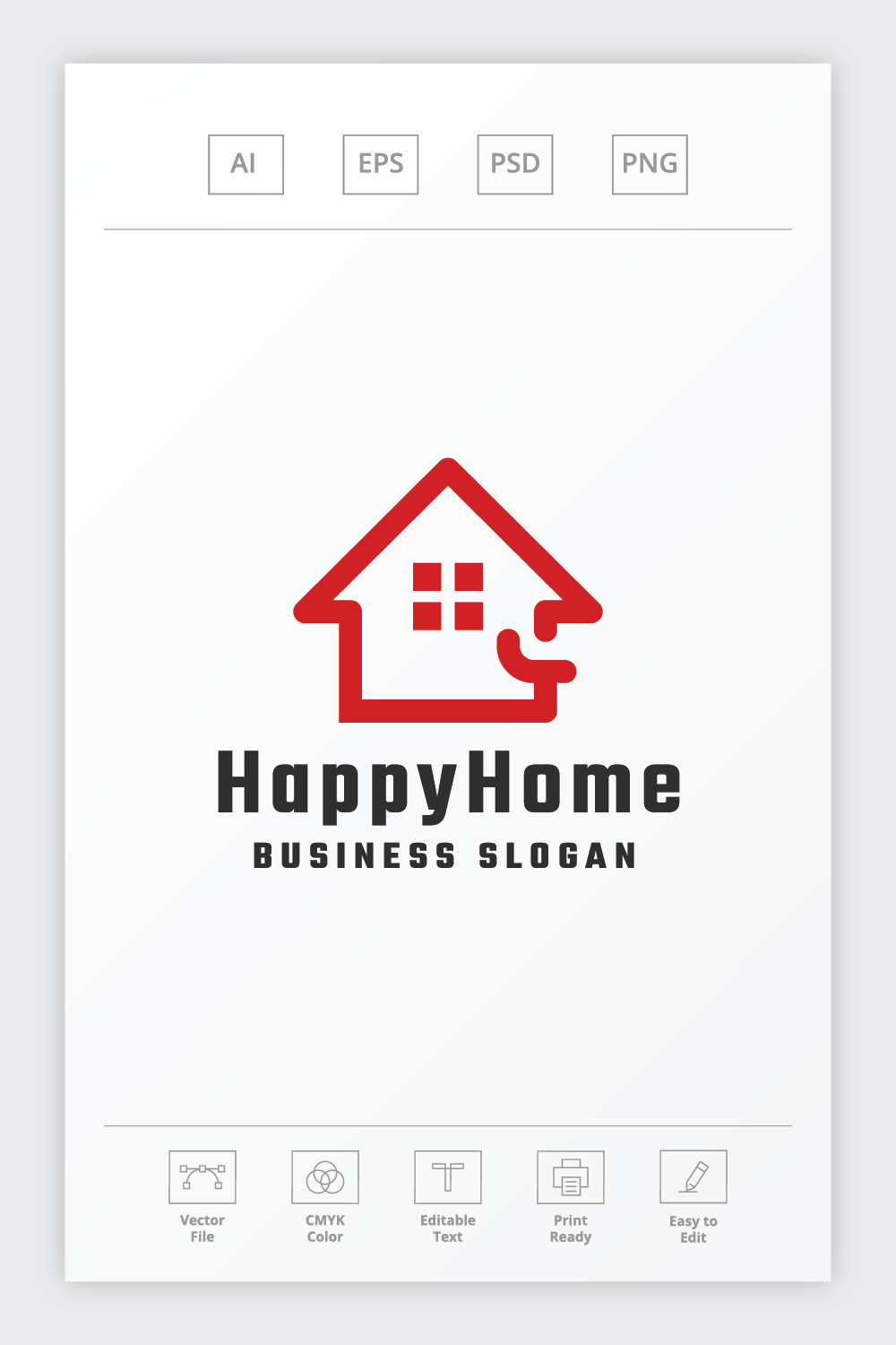 Happy Home Real Estate Logo pinterest preview image.