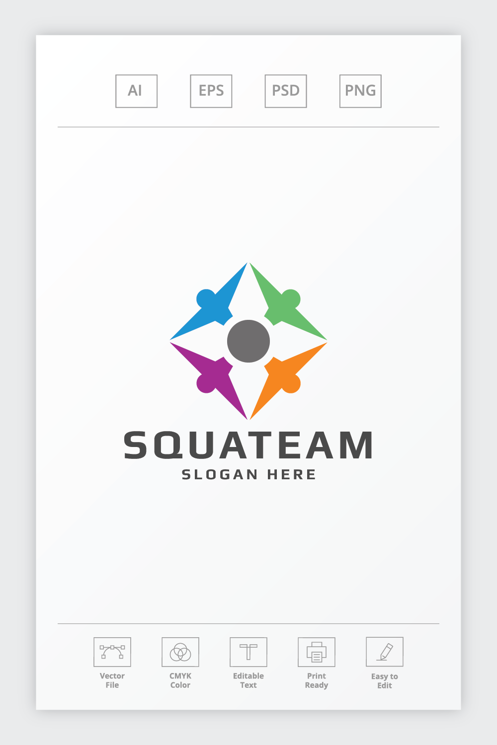 Square Team Connect Logo pinterest preview image.