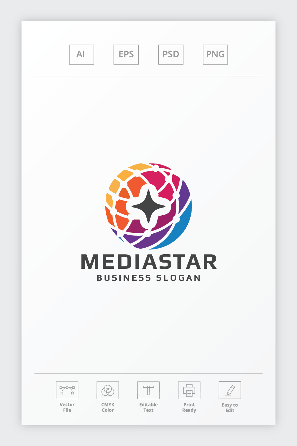 Media Star Studio Logo pinterest preview image.